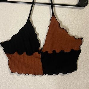 Color Block Halter Top